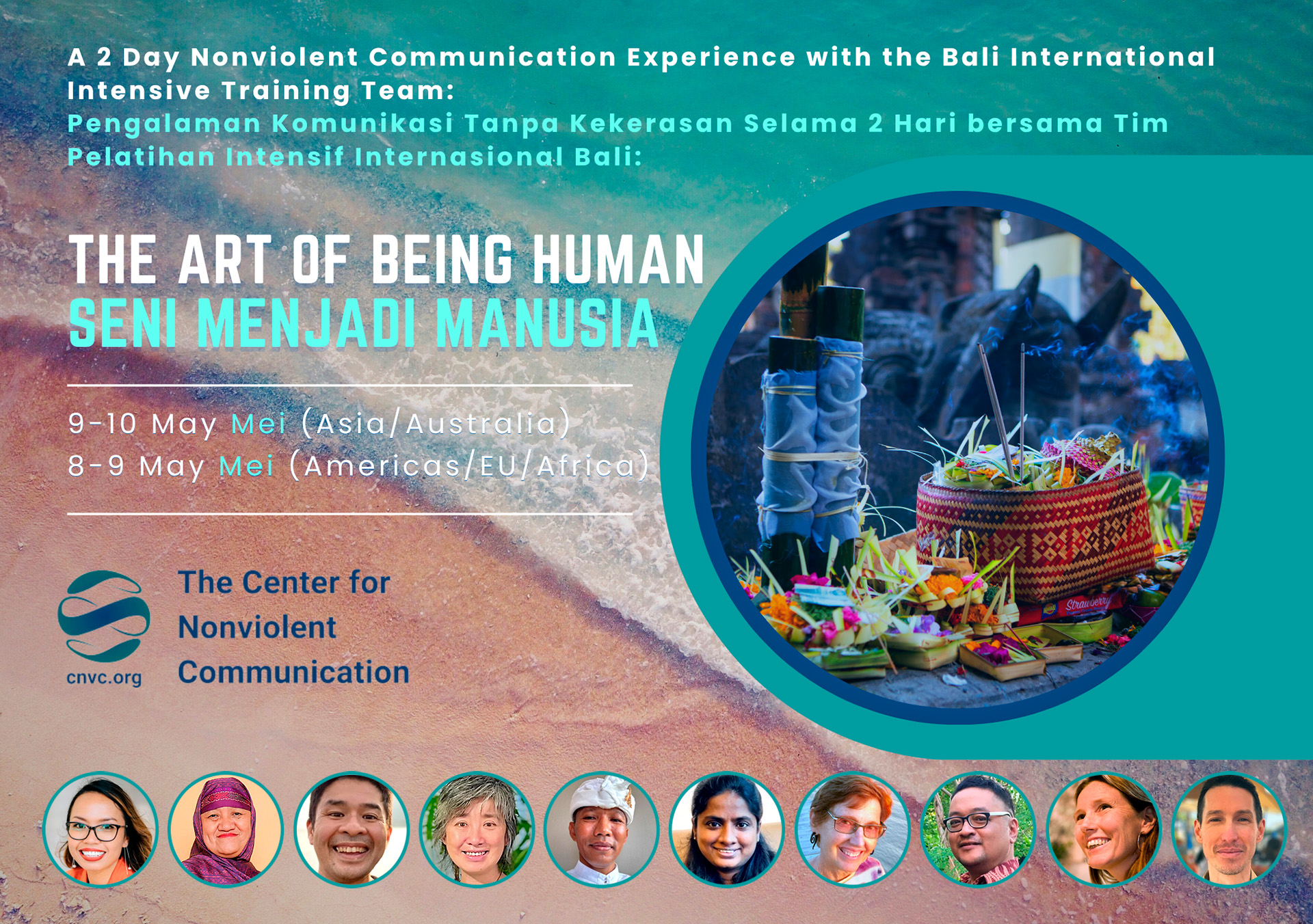 The Art of Being Human / Seni Menjadi Manusia: a 2-Day Nonviolent Communication Experience with the Bali International Intensive Training Team / Pengalaman Komunikasi Tanpa Kekerasan Selama 2 Hari bersama Tim Pelatihan Intensif Internasional Bali